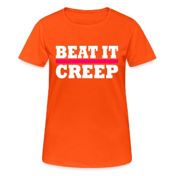 Beat it creep - Frauen T-Shirt atmungsaktiv - Neonorange - Vorne - AI Model Female 172 dark (172cm)