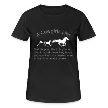 A Cowgirls Life 2C - Frauen T-Shirt atmungsaktiv - Schwarz - Vorne - AI Model Female 172 light (172cm)