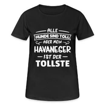 Mein Havaneser ist der Tollste - Frauen T-Shirt atmungsaktiv - Schwarz - Vorne - AI Model Female 172 light (172cm)