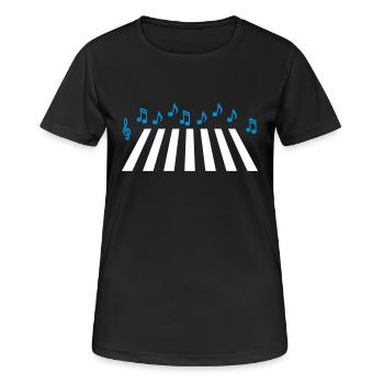 Music Road - Frauen T-Shirt atmungsaktiv - Schwarz - Vorne - AI Model Female 172 light (172cm)