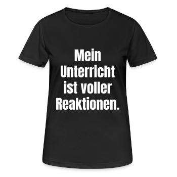 Mes leçons sont pleines de réactions. - T-shirt respirant Femme - noir - Devant - AI Model Female 172 light (172cm)