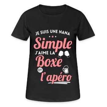 Je suis une nana simple j'aime la boxe et l'apéro - T-shirt respirant Femme - noir - Devant - AI Model Female 172 light (172cm)