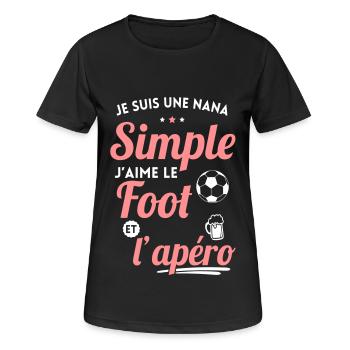 Je suis une nana simple j'aime le foot et l'apéro - T-shirt respirant Femme - noir - Devant - AI Model Female 172 light (172cm)