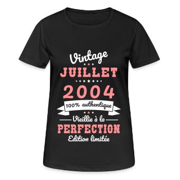 20 Year Anniversary - Vintage - July 2004 - Women's Breathable T-Shirt - black - Front - AI Model Female 172 light (172cm)