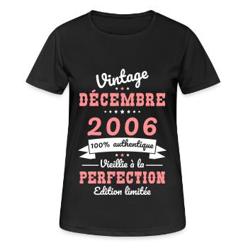 18 Year Anniversary - Vintage - December 2006 - Women's Breathable T-Shirt - black - Front - AI Model Female 172 light (172cm)