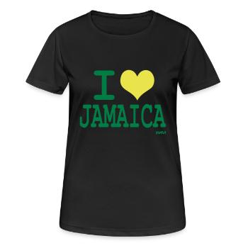 jamaica - Frauen T-Shirt atmungsaktiv - Schwarz - Vorne - AI Model Female 172 light (172cm)