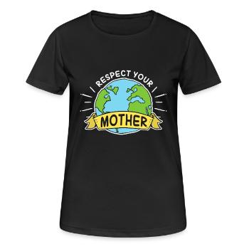 Respecte ta mère - T-shirt respirant Femme - noir - Devant - AI Model Female 172 light (172cm)