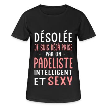 Désolée déjà prise par un padeliste sexy - T-shirt respirant Femme - noir - Devant - AI Model Female 172 light (172cm)