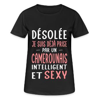 Désolée déjà prise par un Camerounais sexy - T-shirt respirant Femme - noir - Devant - AI Model Female 172 light (172cm)