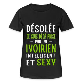Désolée déjà prise par un Ivoirien sexy - T-shirt respirant Femme - noir - Devant - AI Model Female 172 light (172cm)