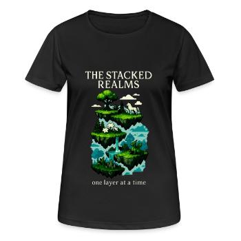The Stacked Realms – One Layer at a Time - Women's Breathable T-Shirt - black - Front - AI Model Female 172 light (172cm)