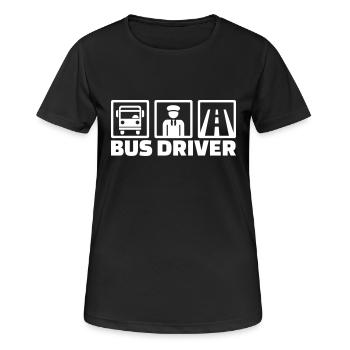 Busfahrer - Frauen T-Shirt atmungsaktiv - Schwarz - Vorne - AI Model Female 172 light (172cm)