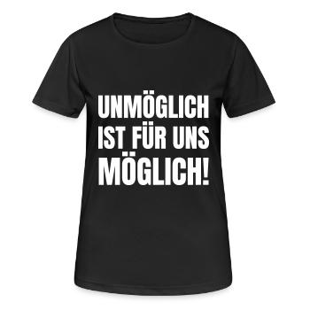 L’impossible est possible pour nous ! - T-shirt respirant Femme - noir - Devant - AI Model Female 172 light (172cm)
