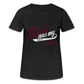 Music was my first Love - T-shirt respirant Femme - noir - Devant - AI Model Female 172 light (172cm)