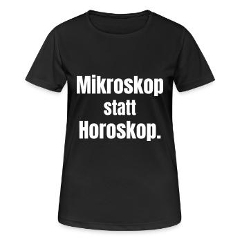 Microscope au lieu de l’horoscope - T-shirt respirant Femme - noir - Devant - AI Model Female 172 light (172cm)