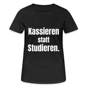 Encaisser au lieu d’étudier. - T-shirt respirant Femme - noir - Devant - AI Model Female 172 light (172cm)
