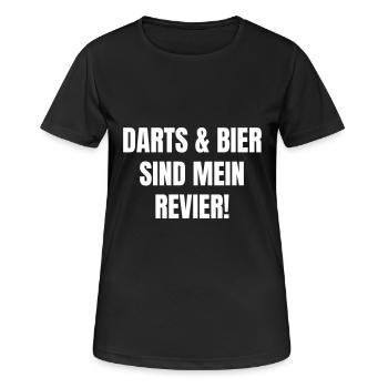 Darts and beer are my territory! - Women's Breathable T-Shirt - black - Front - AI Model Female 172 light (172cm)