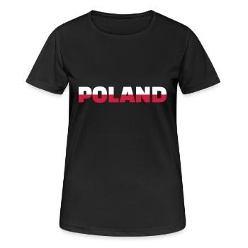 Polen - Frauen T-Shirt atmungsaktiv - Schwarz - Vorne - AI Model Female 172 light (172cm)