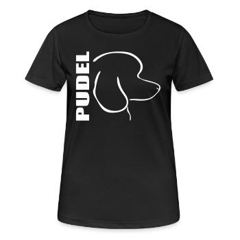 PUDEL PROFIL - Frauen T-Shirt atmungsaktiv - Schwarz - Vorne - AI Model Female 172 light (172cm)