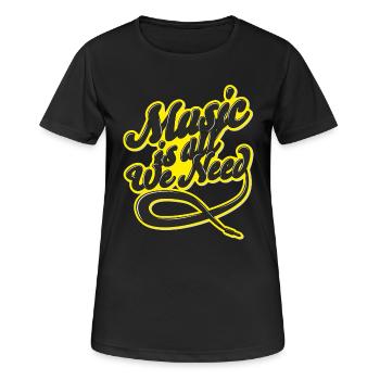 Music Is All We Need - Women's Breathable T-Shirt - black - Front - AI Model Female 172 light (172cm)