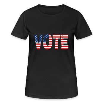VOTE (American Flag) - Women's Breathable T-Shirt - black - Front - AI Model Female 172 light (172cm)