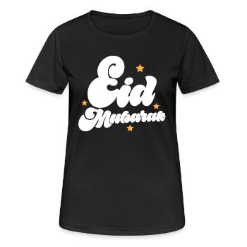 Eid Mubarak - Frauen T-Shirt atmungsaktiv - Schwarz - Vorne - AI Model Female 172 light (172cm)