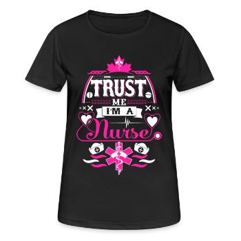 Nurse Trust - Women's Breathable T-Shirt - black - Front - AI Model Female 172 light (172cm)