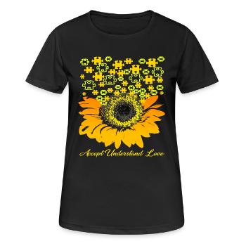 Sensibilisation à l'autisme - T-shirt respirant Femme - noir - Devant - AI Model Female 172 light (172cm)