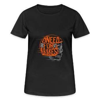 Motorrad braucht keine Bremsen - Frauen T-Shirt atmungsaktiv - Schwarz - Vorne - AI Model Female 172 light (172cm)