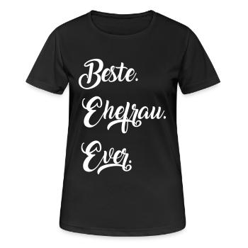 Ehefrau - Frauen T-Shirt atmungsaktiv - Schwarz - Vorne - AI Model Female 172 light (172cm)