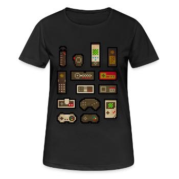pixelcontrol - Frauen T-Shirt atmungsaktiv - Schwarz - Vorne - AI Model Female 172 light (172cm)
