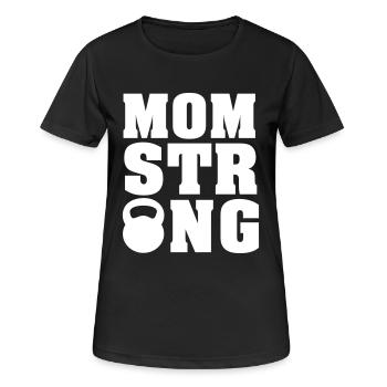 Mom Strong (Kettlebell) - T-shirt respirant Femme - noir - Devant - AI Model Female 172 light (172cm)