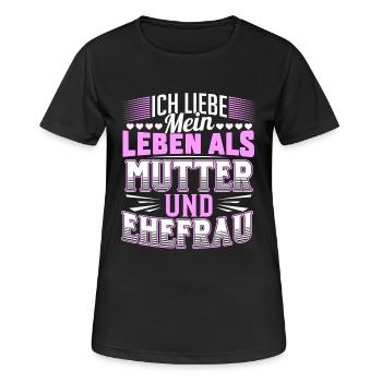 Leben Mutter Ehefrau Frau Familie - Frauen T-Shirt atmungsaktiv - Schwarz - Vorne - AI Model Female 172 light (172cm)