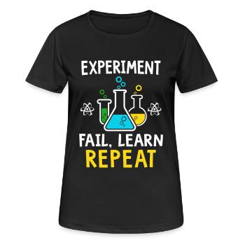Experiment fail learn repeat - Women's Breathable T-Shirt - black - Front - AI Model Female 172 light (172cm)