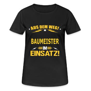 BAUMEISTER - Frauen T-Shirt atmungsaktiv - Schwarz - Vorne - AI Model Female 172 light (172cm)