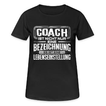 COACH - Leben - Frauen T-Shirt atmungsaktiv - Schwarz - Vorne - AI Model Female 172 light (172cm)
