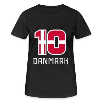 Dänemark 2018 Fußball Nationalmannschaft Fan 10 Geschenk - Frauen T-Shirt atmungsaktiv - Schwarz - Vorne - AI Model Female 172 light (172cm)