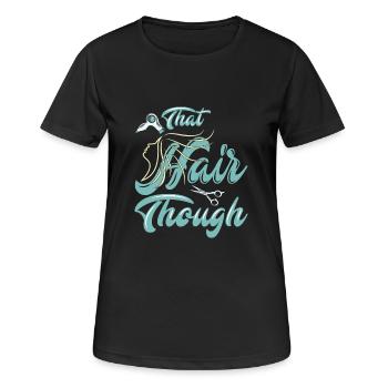 Ces cheveux, mais. - Cadeau - T-shirt respirant Femme - noir - Devant - AI Model Female 172 light (172cm)