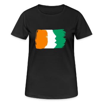 Cadeau de pays de l'équipe de football de Côte d'Ivoire - T-shirt respirant Femme - noir - Devant - AI Model Female 172 light (172cm)