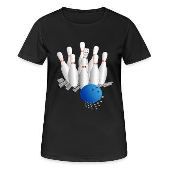 kegel - Frauen T-Shirt atmungsaktiv - Schwarz - Vorne - AI Model Female 172 light (172cm)