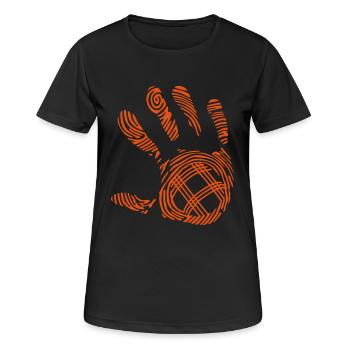 petanque empreinte main - T-shirt respirant Femme - noir - Devant - AI Model Female 172 light (172cm)