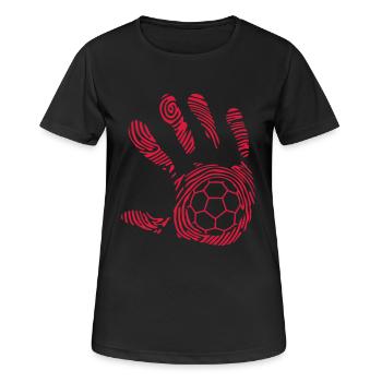 handball empreinte main - T-shirt respirant Femme - noir - Devant - AI Model Female 172 light (172cm)