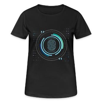 identity security safe nerd pixel pc tech science - Women's Breathable T-Shirt - black - Front - AI Model Female 172 light (172cm)