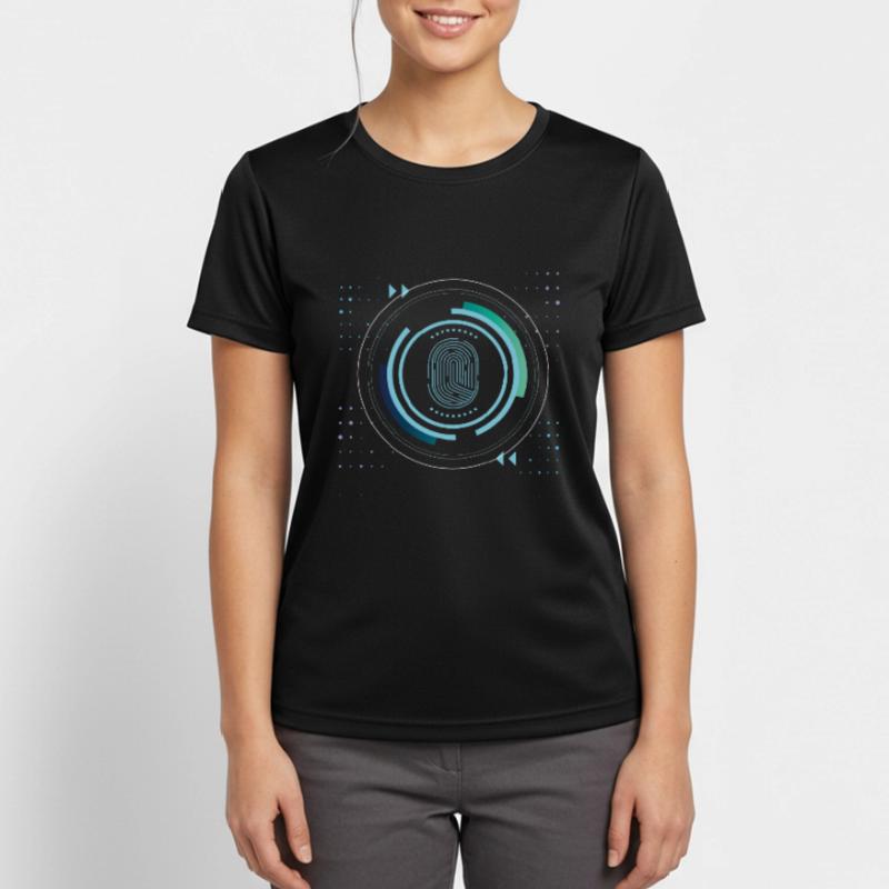 identité sécurité sécurité nerd pixel pc tech science T-shirt respirant Femme