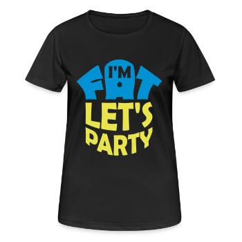 im fat lets party - Frauen T-Shirt atmungsaktiv - Schwarz - Vorne - AI Model Female 172 light (172cm)