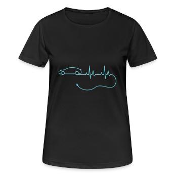 EV heartbeat voiture électrique sans émissions e-car - T-shirt respirant Femme - noir - Devant - AI Model Female 172 light (172cm)
