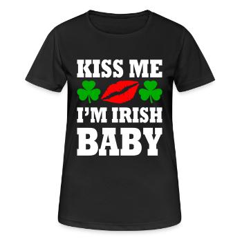 kiss me im irish baby - Frauen T-Shirt atmungsaktiv - Schwarz - Vorne - AI Model Female 172 light (172cm)