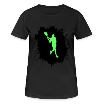 tennis klecks - Frauen T-Shirt atmungsaktiv - Schwarz - Vorne - AI Model Female 172 light (172cm)