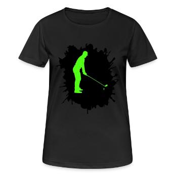 golf klecks - Frauen T-Shirt atmungsaktiv - Schwarz - Vorne - AI Model Female 172 light (172cm)