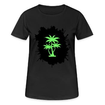 palmen klecks - Frauen T-Shirt atmungsaktiv - Schwarz - Vorne - AI Model Female 172 light (172cm)